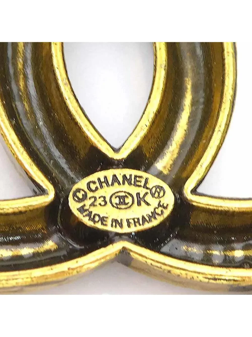 Chanel Cc Logo Brooch Gold-Tone Metal #250167C68B